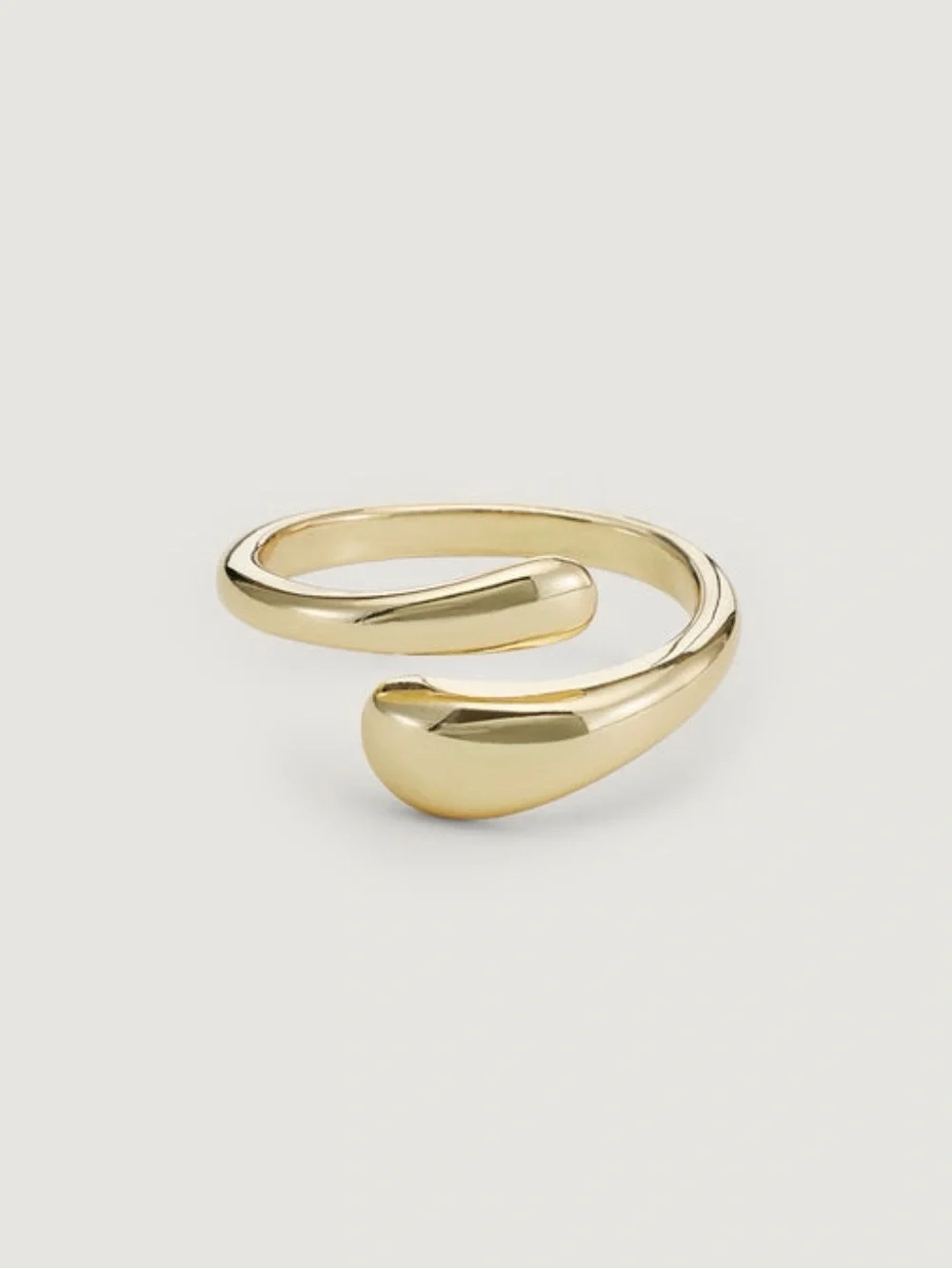 Minimalist Gold Spiral Open Wrap Ring